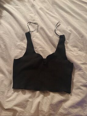 Zara Black Scoop Neck Knit Top